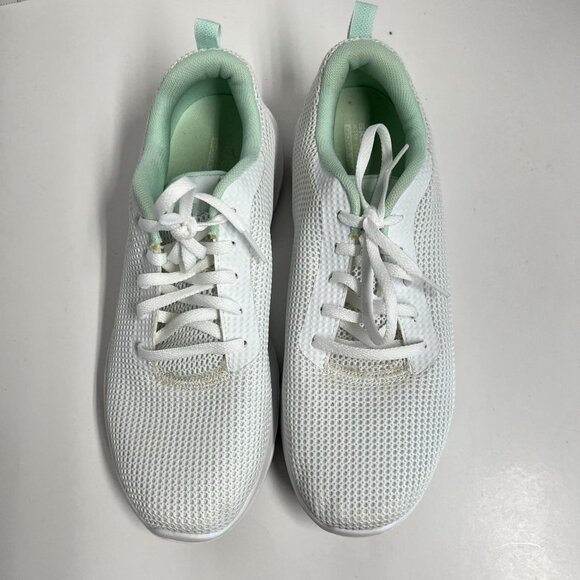 Skechers womens go walk joy 15641 sneaker size 9 white and geen mint - Picture 6 of 9